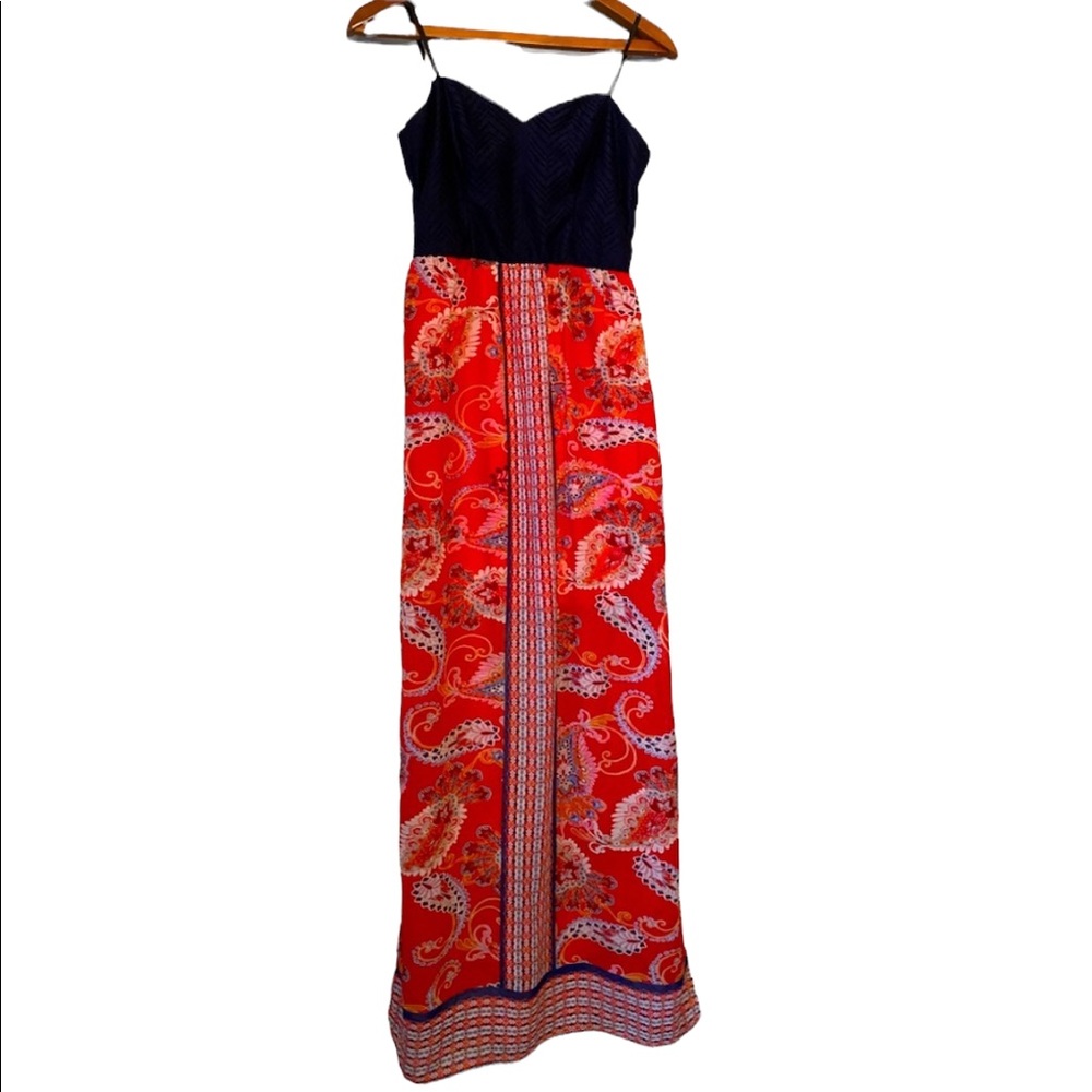 City Triangles Red and Blue Maxi Dress